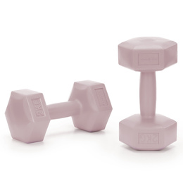 Ciężarki 2x2kg hexagonalne do ćwiczeń fitness hantle zestaw 2 szt. różowe