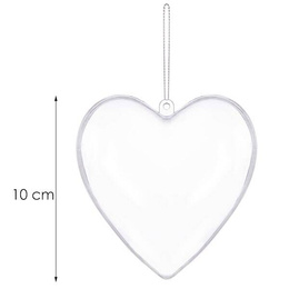 Bombki akrylowe 10cm serce plastikowe decoupage zestaw 2 szt.