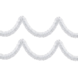 Łańcuch na choinkę 6m biało-srebrny girlanda choinkowa, średnica 10cm