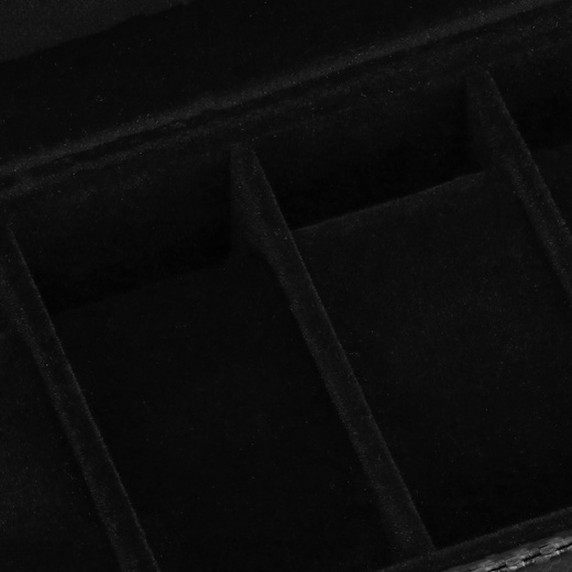 Szkatułka na zegarki 30x11x8 cm czarna ekoskóra organizer z 6 przegródkami
