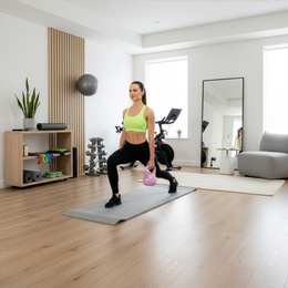 Kettlebell 8 kg odważnik, hantla do ćwiczeń ABS kula do treningu siłowego, różowa