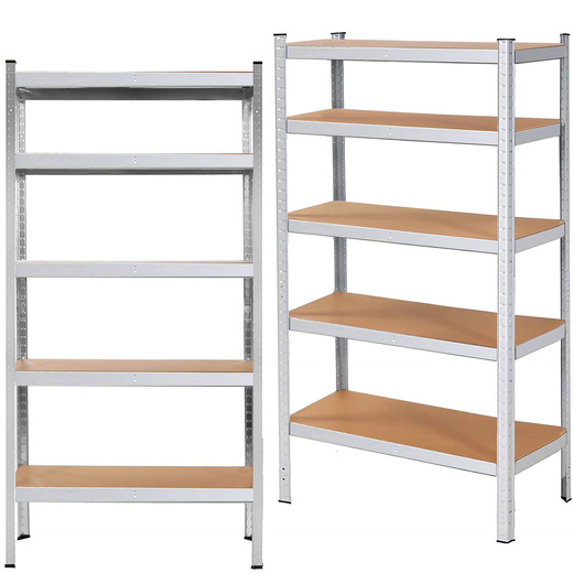 Zestaw regałów metalowych 2 szt. 150x75x30cm 625kg z 5 półkami do garażu, piwnicy