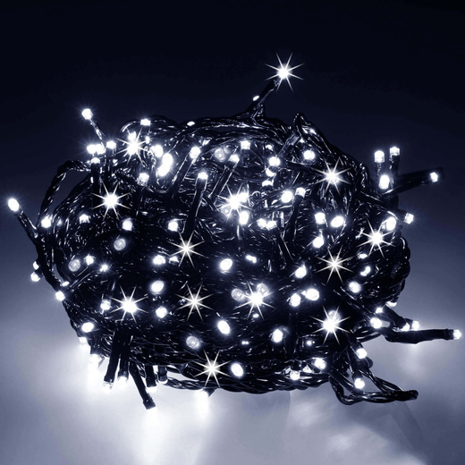 Lampki choinkowe 1000 led zimny biały + flash 50m oświetlenie świąteczne IP44