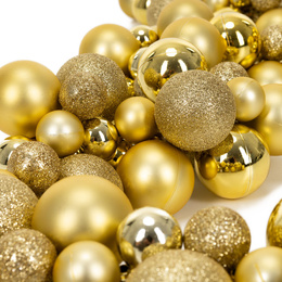 Girlanda świąteczna 160 cm łańcuch z bombek 130 szt. złote