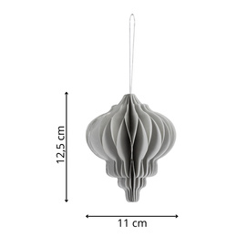 Papierowe bombki 6 szt. zawieszki choinkowe ozdoby świąteczne 12,5 cm rozkładane szare