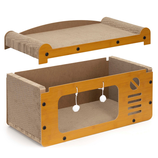 Drapak dla kota, domek z kartonu, budka, schowek 56x27,5x30 cm legowisko