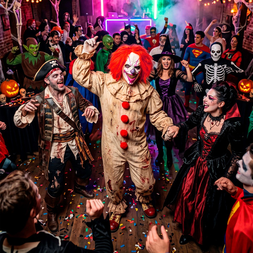 Maska na Halloween krwawy klaun z włosami zabójczy claun horror cosplay