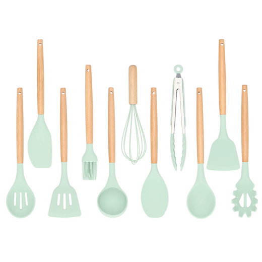 Akcesoria kuchenne 12 szt. przybory do kuchni silikonowe zielone
