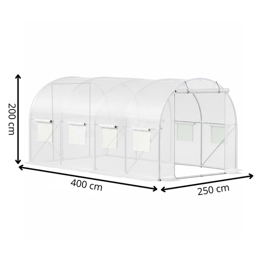 Szklarnia ogrodowa foliowa UV4 140g/m2 4x2,5x2 m tunel na warzywa zioła foliak warzywniak