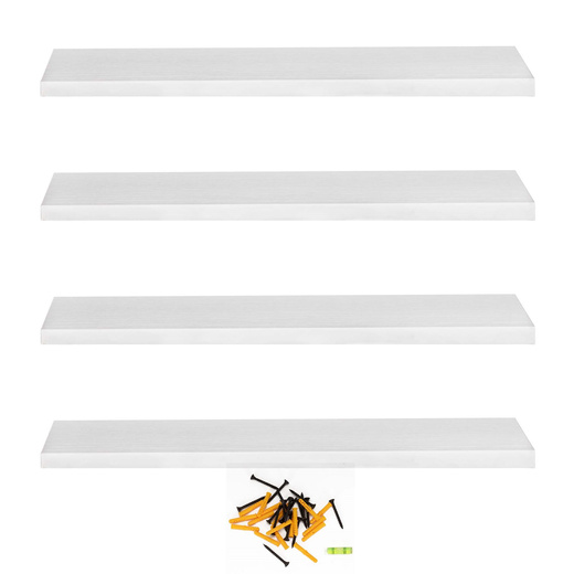 Półki ścienne 4 szt. na przyprawy, książki półki wiszące nowoczesne białe