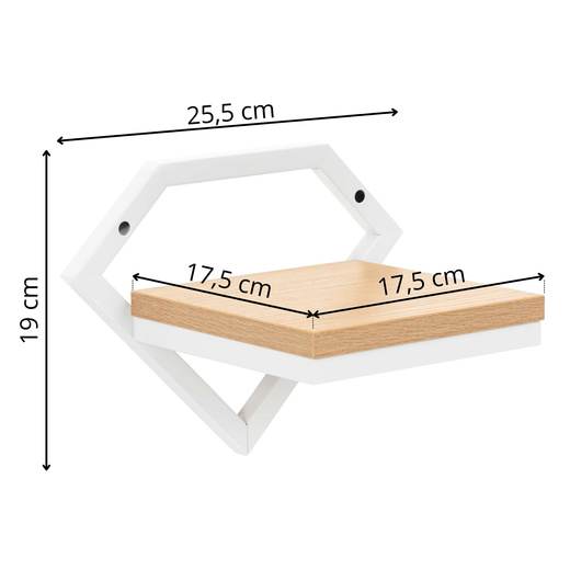Kwietnik ścienny loft 25,5 cm metalowy półka wisząca na rośliny książki nowoczesna biała