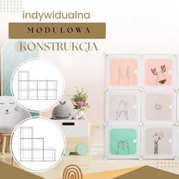 Szafka modułowa dla dzieci 110x110x37 cm organizer dziecięcy 9 półek
