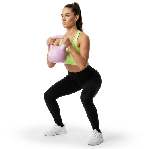 Kettlebell 10 kg odważnik, hantla do ćwiczeń ABS kula do treningu siłowego, różowa