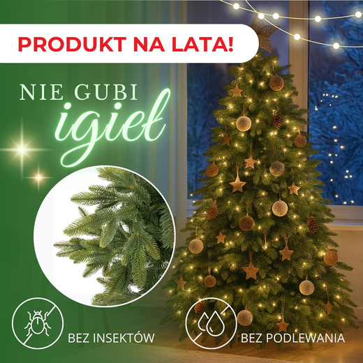 Choinka sztuczna premium 220 cm świerk naturalny
