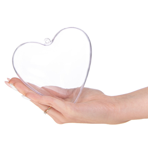 Bombki akrylowe 12cm serce plastikowe decoupage zestaw 8 szt.