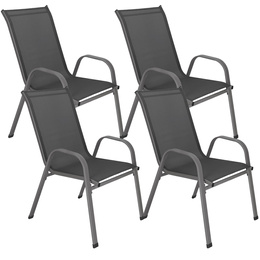 Krzesła ogrodowe 4 szt. metalowe wys. 92 cm na taras balkon 120 kg ciemnoszare