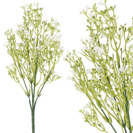 Sztuczna gipsówka 5 gałązek zielony bukiet z białymi kwiatami dekoracyjny 37 cm