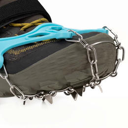 Raczki na buty stalowe antypoślizgowe turystyczne nakładki rozmiar 40-45 turkusowe