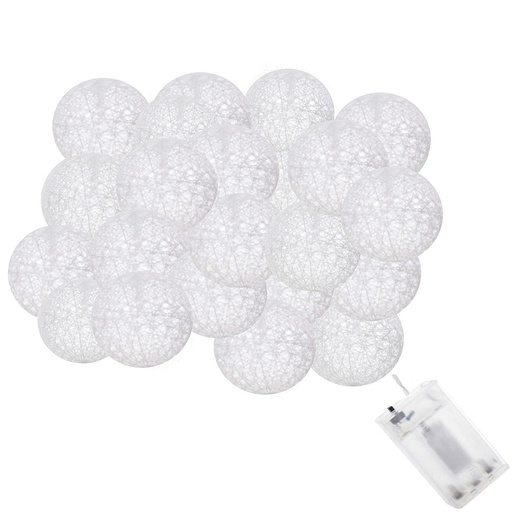 Lampki dekoracyjne cotton balls 30 LED 30 kul białe