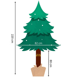 Choinka na pniu 220 cm sztuczna sosna diamentowa ośnieżona premium ze stojakiem i jutą