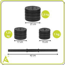 Hantle 2x10 kg do ćwiczeń regulowane 20 kg zestaw obciążeń gryf do treningu siłowego