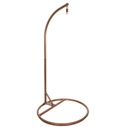 Kokon ogrodowy rattanowy z poduszkami fotel wiszący bujak huśtawka na metalowym stelażu brązowa