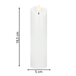 Świeca elektryczna LED wkład do znicza 18,5 cm świeczka na baterie z ruchomym płomieniem