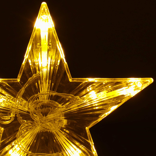 Czubek na choinkę świecąca gwiazda 10 Led szpic ciepły biały