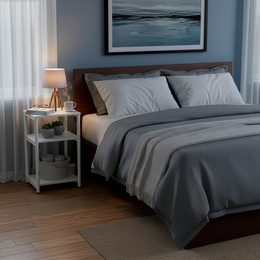 Szafka nocna, stolik z półkami do sypialni 35x31x59 cm nakastnik, biały