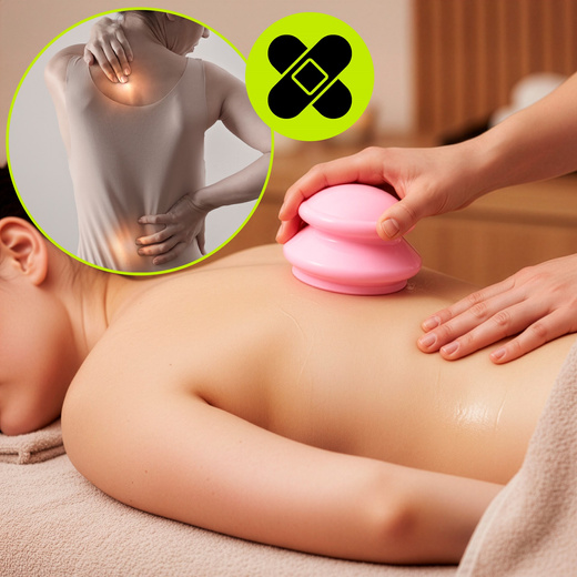 Bańki chiński, gumowe do masażu zestaw 4 szt. antycellulitowy, różowe