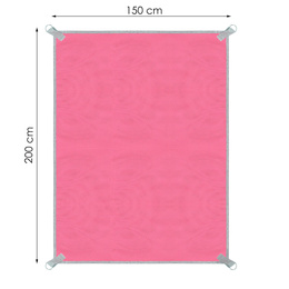 Koc plażowy sand free 200x150 cm mata plażowa dwuwarstwowa różowa