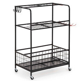 Wózek na narzędzia ogrodowe 96 cm mobilny organizer, 3-poziomy, stojak na sprzęt ogrodniczy