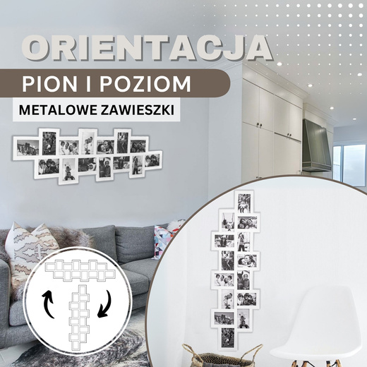 Ramka na zdjęcia 14 zdjęć multiramka 10x15 biała 