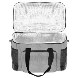 Torba termiczna 42x28x32 cm kosz termiczny piknikowy na jedzenie szary
