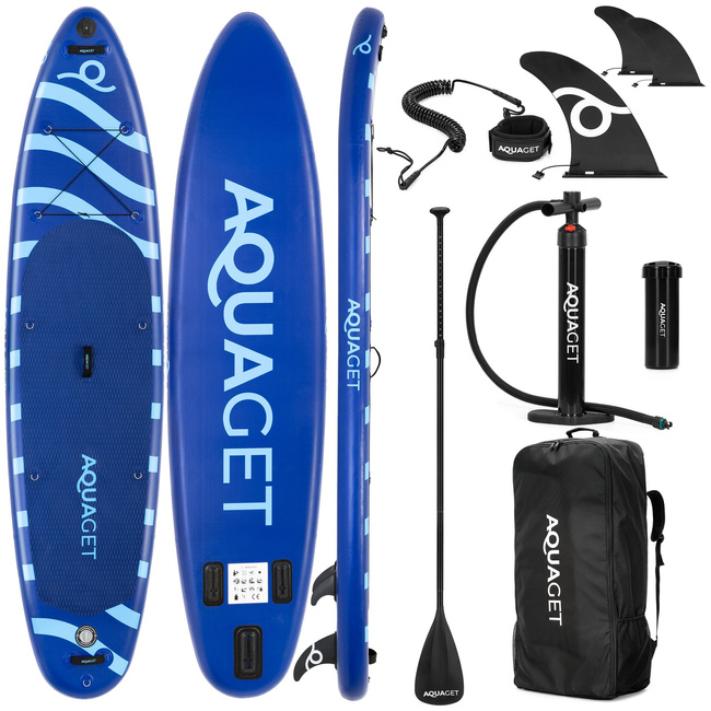 Deska pompowana do pływania SUP 350 cm paddleboard komplet z wiosłem i wyposażeniem