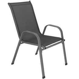 Krzesła ogrodowe 4 szt. metalowe wys. 92 cm na taras balkon 120 kg ciemnoszare