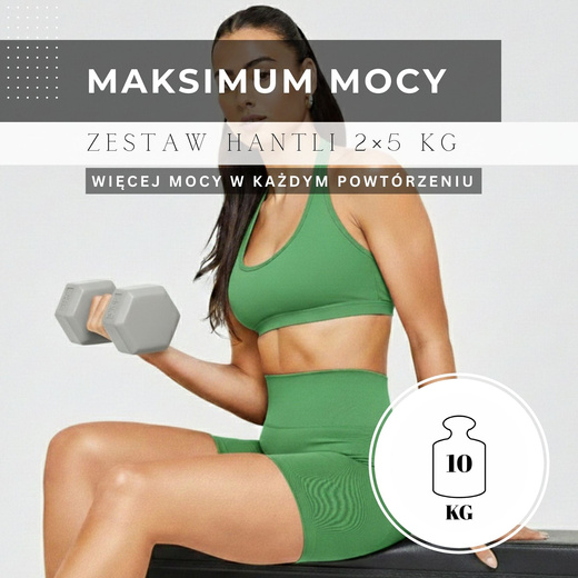 Ciężarki 2x4 kg hexagonalne do ćwiczeń fitness hantle zestaw 2 szt. szare