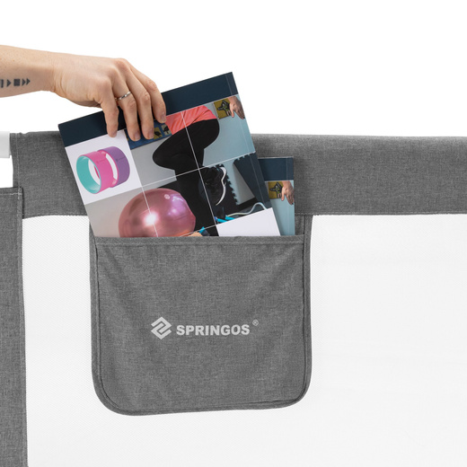 Barierka ochronna do łóżka 160 cm zabezpieczająca uniwersalna dla dzieci składana szara