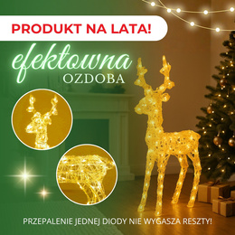 Renifer świąteczny 100 LED świetlna dekoracja biały ciepły
