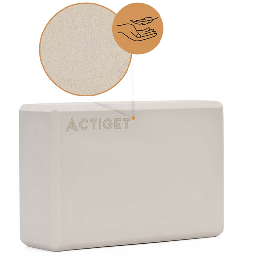 Kostka do jogi piankowa EVA 23x15x7,5 cm klocek blok do ćwiczeń pilates stretching beżowy
