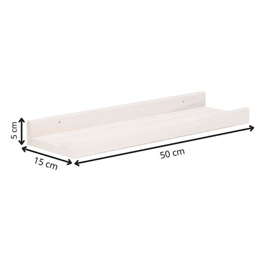 Półki ścienne 2 szt. drewniane na przyprawy, książki, zdjęcia 40 cm półki wiszące białe