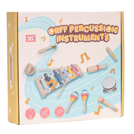 Instrumenty muzyczne dla dzieci zestaw 8 szt. drewniane zabawki do grania