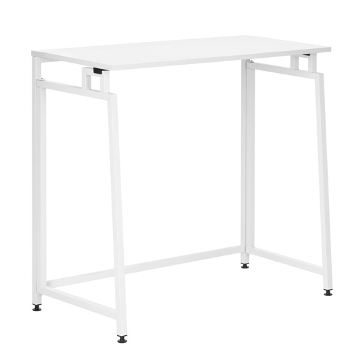 Biurko komputerowe, składane 80 cm stolik do pracy przy komputerze, drewniany, białe