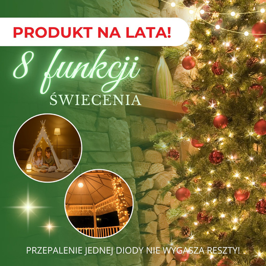 Lampki choinkowe 300 led biały ciepły 15m oświetlenie świąteczne IP44