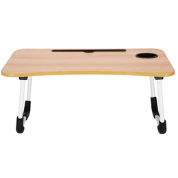 Stolik pod laptopa 60x40 cm, składana podstawka na komputer brązowa