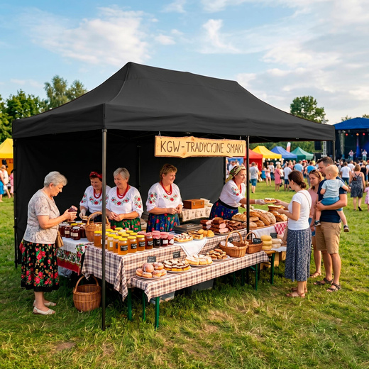 Namiot handlowy 3x6 m ogrodowy, pawilon na imprezy, catering czarny