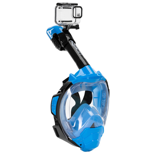 Maska z rurką do nurkowania, snorkelingu L/XL pełnotwarzowa, AntiFog, uchwyt na kamerę