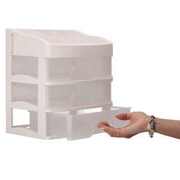 Organizer na kosmetyki 31x26,5x19,5 cm mleczny pojemnik na biżuterię z przegródkami