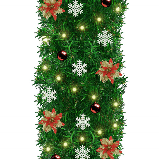 Girlanda świąteczna 270 cm łańcuch choinkowy, zielony