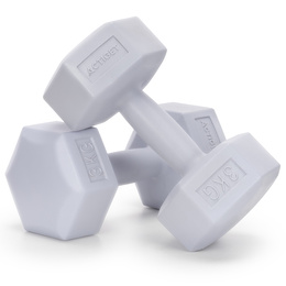 Ciężarki 2x3 kg hexagonalne do ćwiczeń fitness hantle zestaw 2 szt. szare